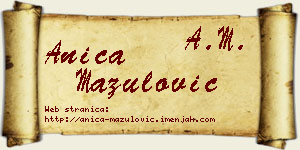 Anica Mazulović vizit kartica